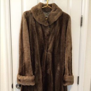 Vintage real sheared beaver swing coat